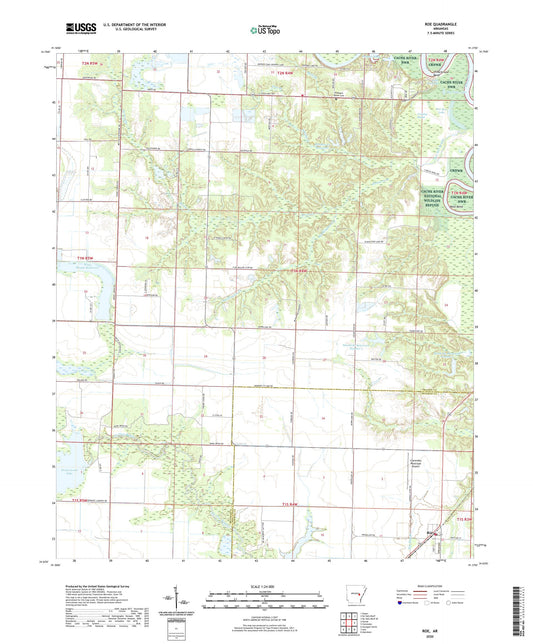 Roe Arkansas US Topo Map Image
