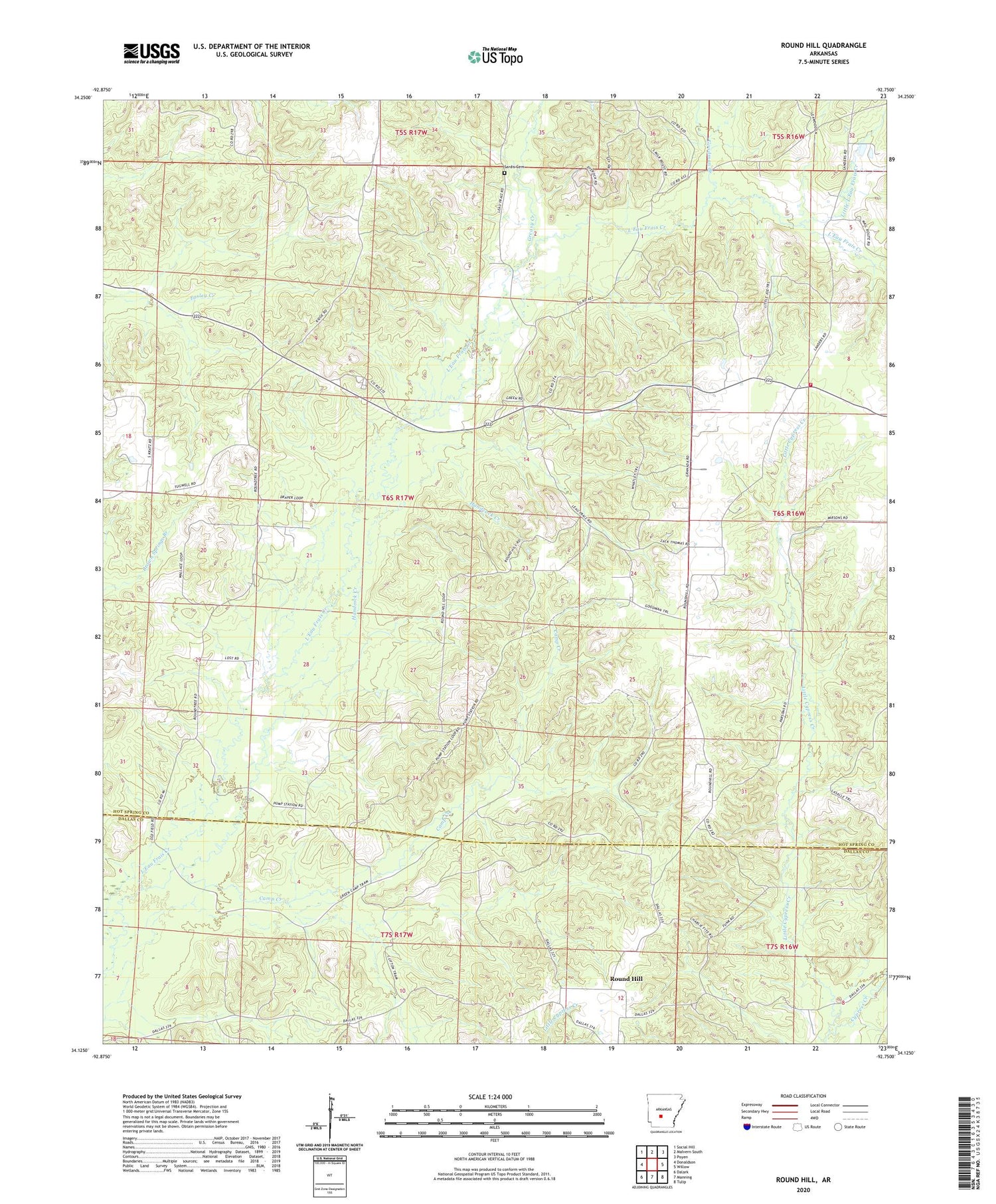 Round Hill Arkansas US Topo Map Image