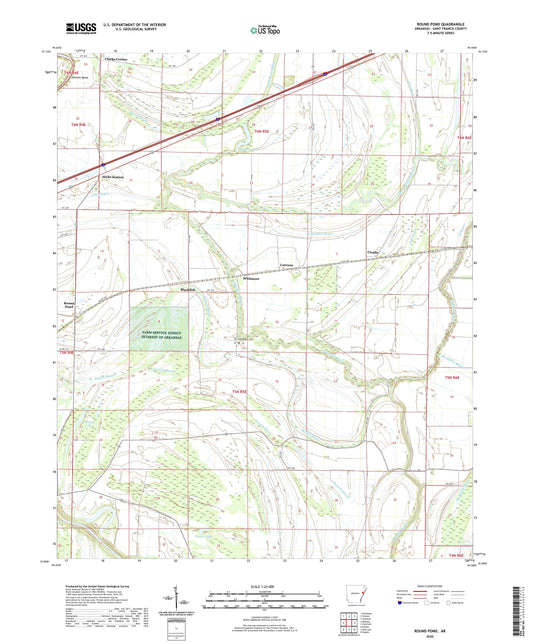 Round Pond Arkansas US Topo Map Image