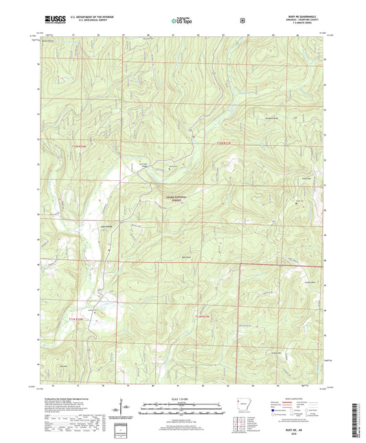 Rudy NE Arkansas US Topo Map Image