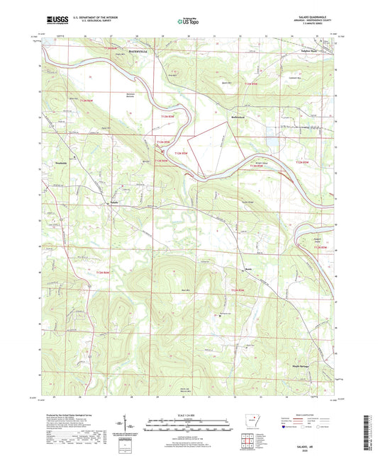Salado Arkansas US Topo Map Image