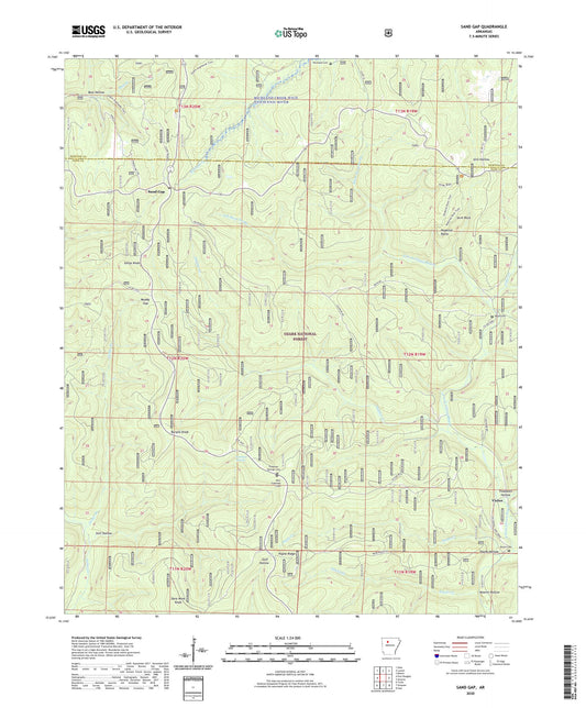 Sand Gap Arkansas US Topo Map Image