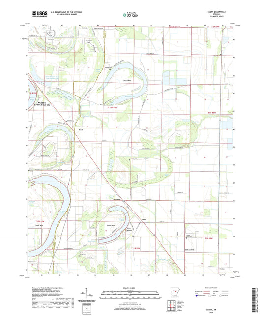 Scott Arkansas US Topo Map Image