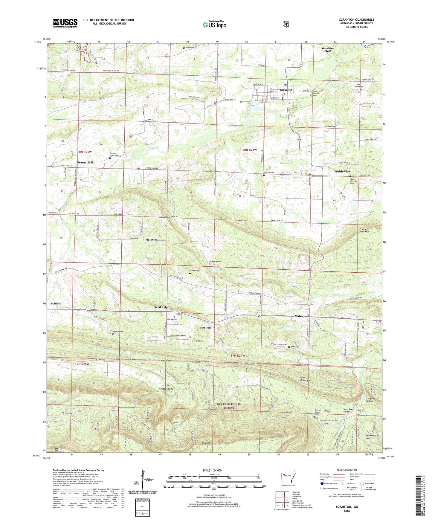 Scranton Arkansas US Topo Map Image