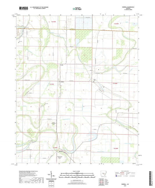 Sherrill Arkansas US Topo Map Image