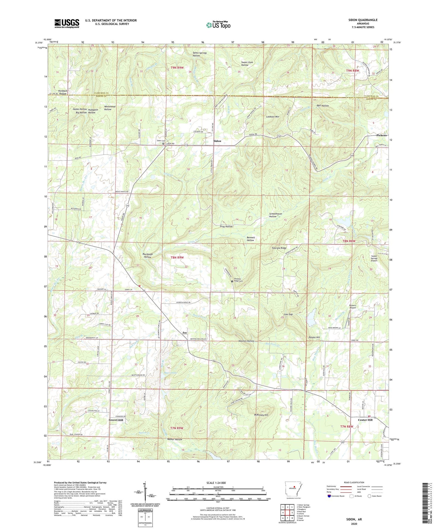 Sidon Arkansas US Topo Map Image
