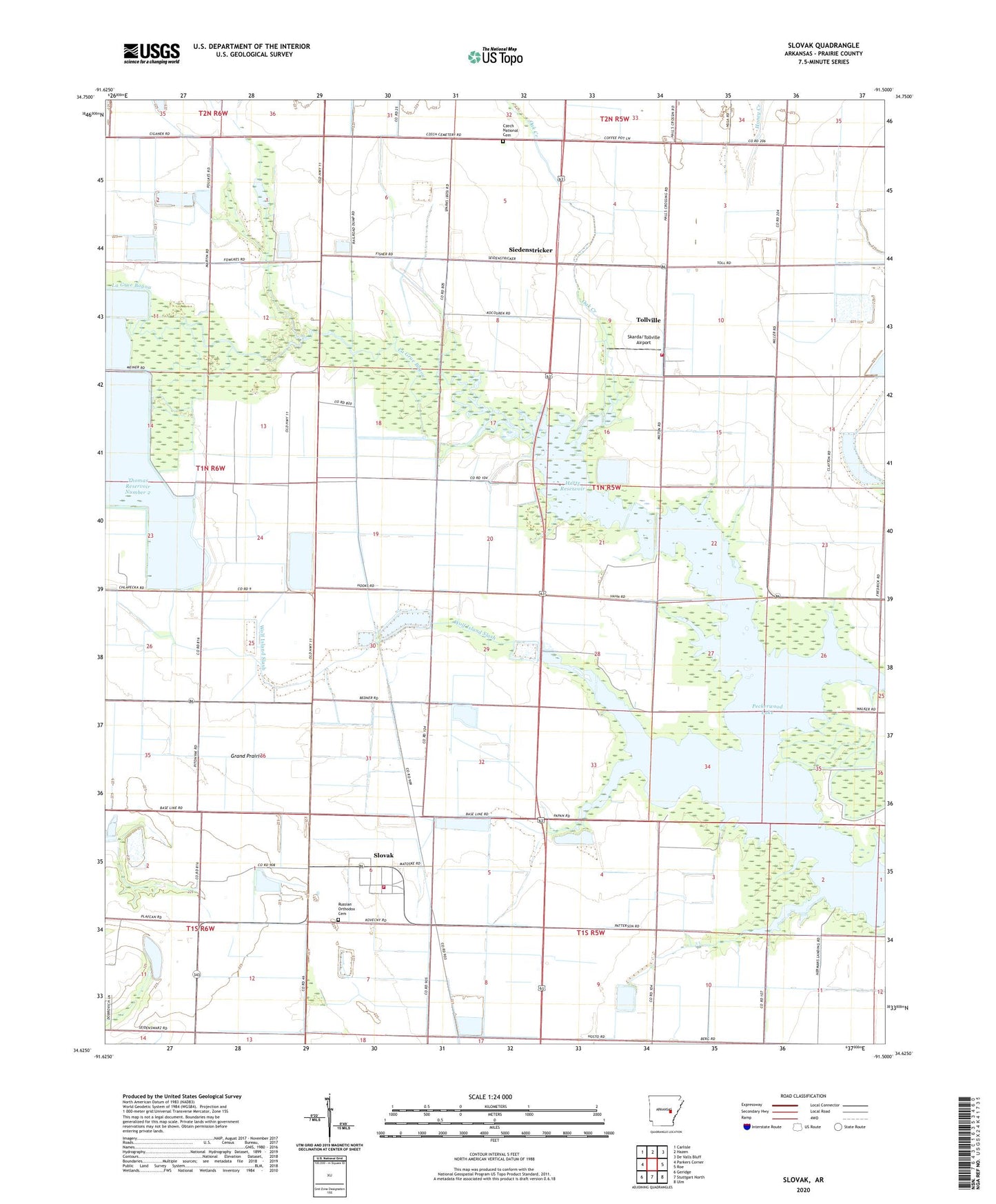 Slovak Arkansas US Topo Map Image