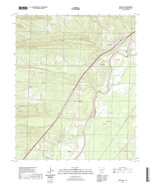 Social Hill Arkansas US Topo Map Image