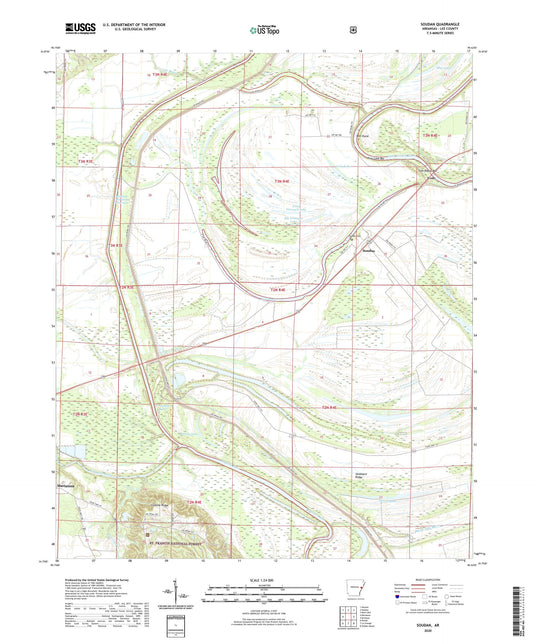 Soudan Arkansas US Topo Map Image