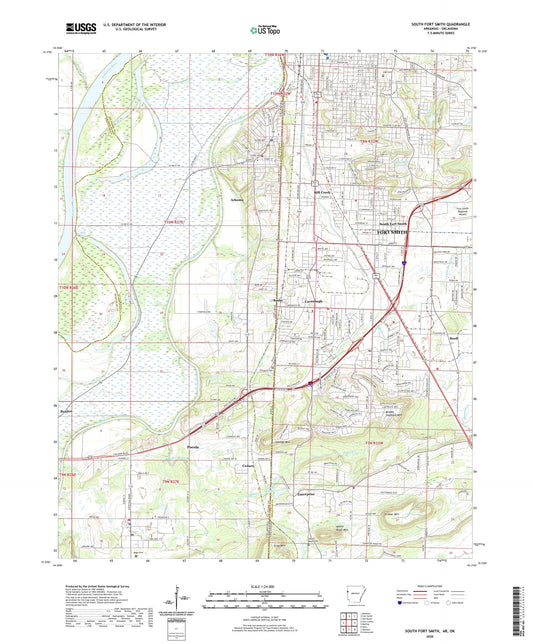 South Fort Smith Arkansas US Topo Map Image
