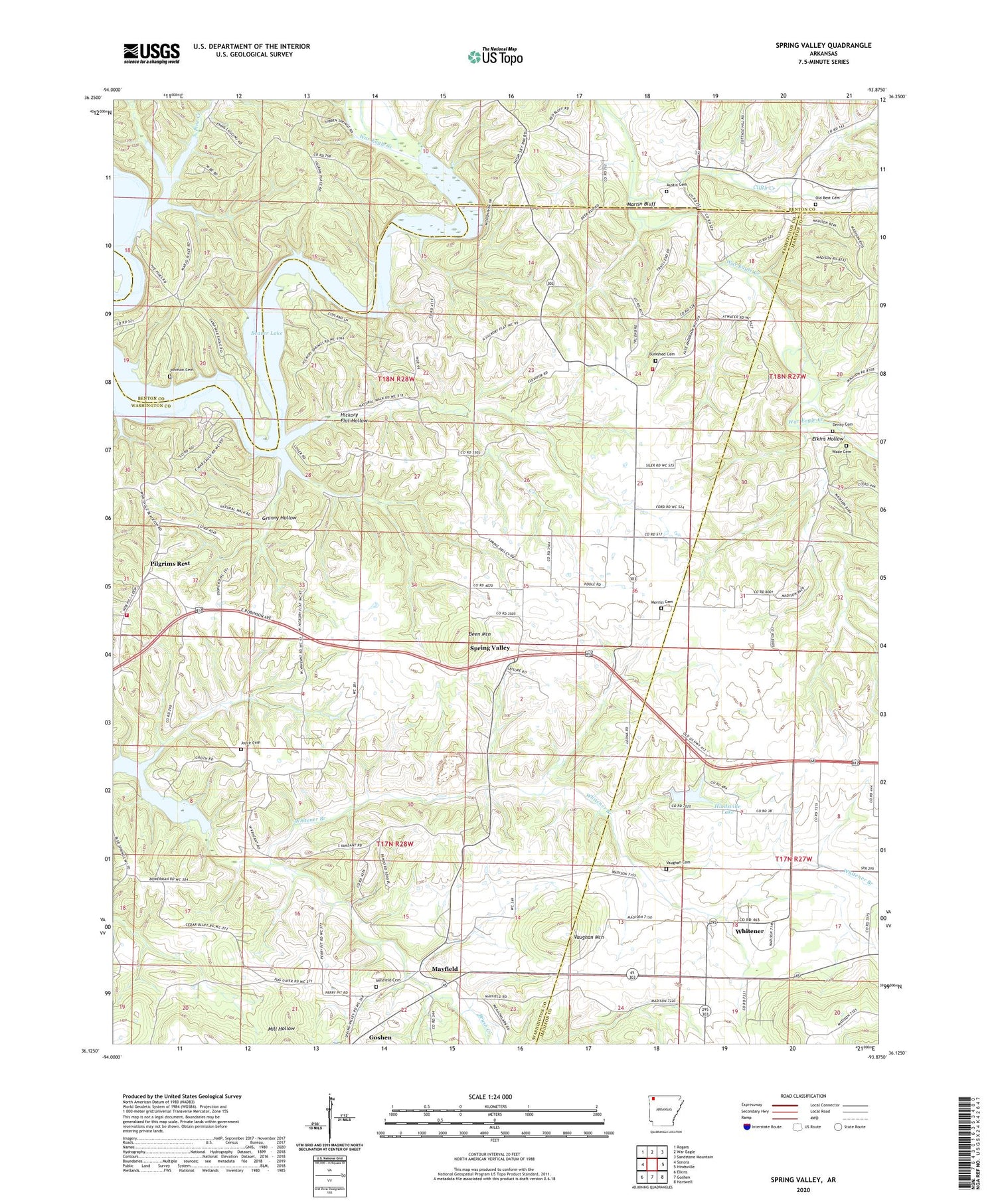 Spring Valley Arkansas US Topo Map Image