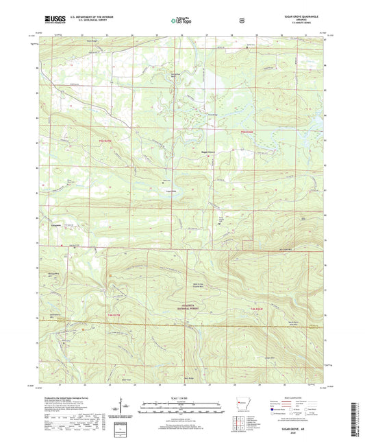 Sugar Grove Arkansas US Topo Map Image