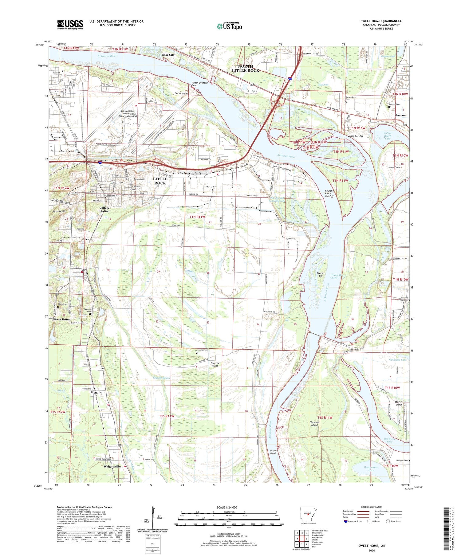 Sweet Home Arkansas US Topo Map Image