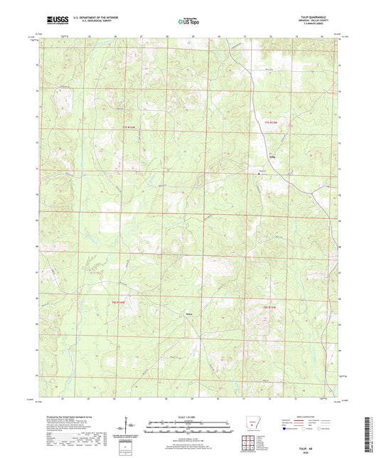 Tulip Arkansas US Topo Map Image