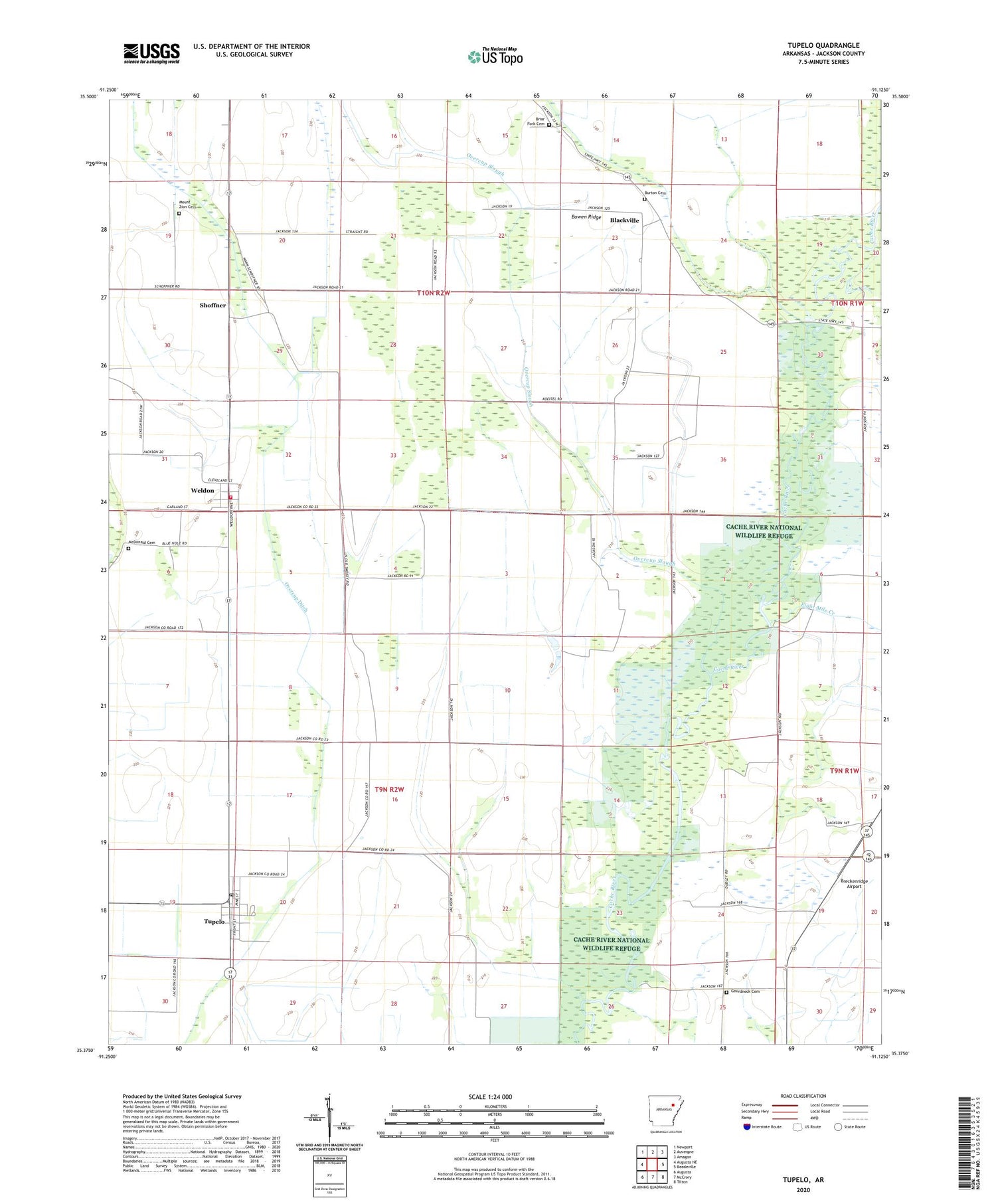 Tupelo Arkansas US Topo Map Image