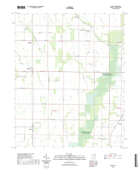 Tupelo Arkansas US Topo Map Image