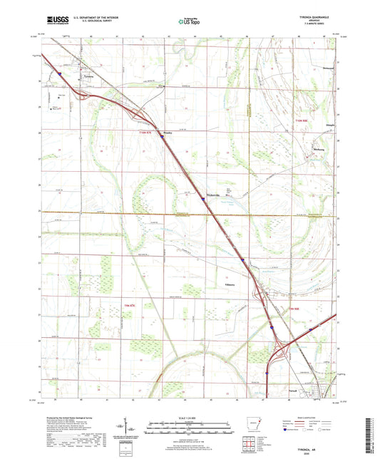 Tyronza Arkansas US Topo Map Image