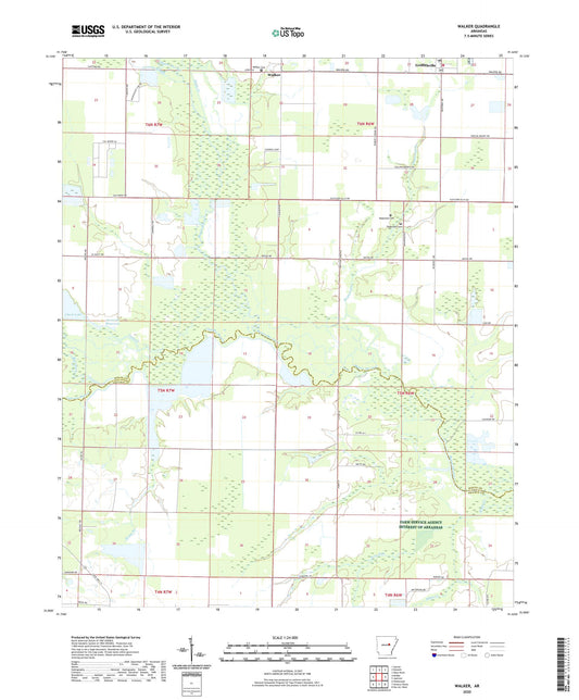Walker Arkansas US Topo Map Image