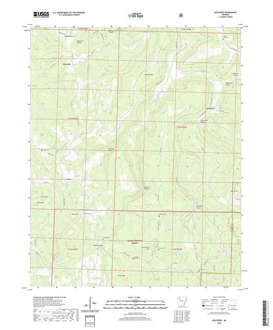 Weathers Arkansas US Topo Map Image