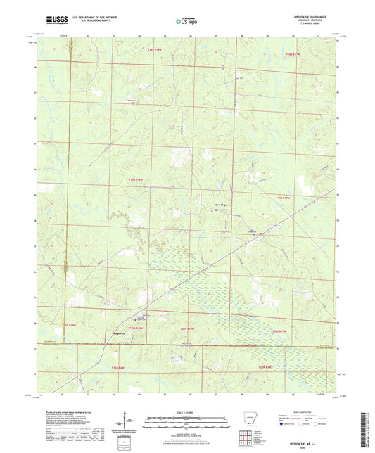 Wesson SW Arkansas US Topo Map Image