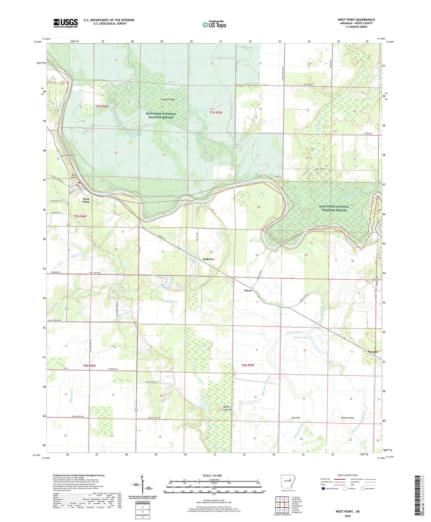 West Point Arkansas US Topo Map Image