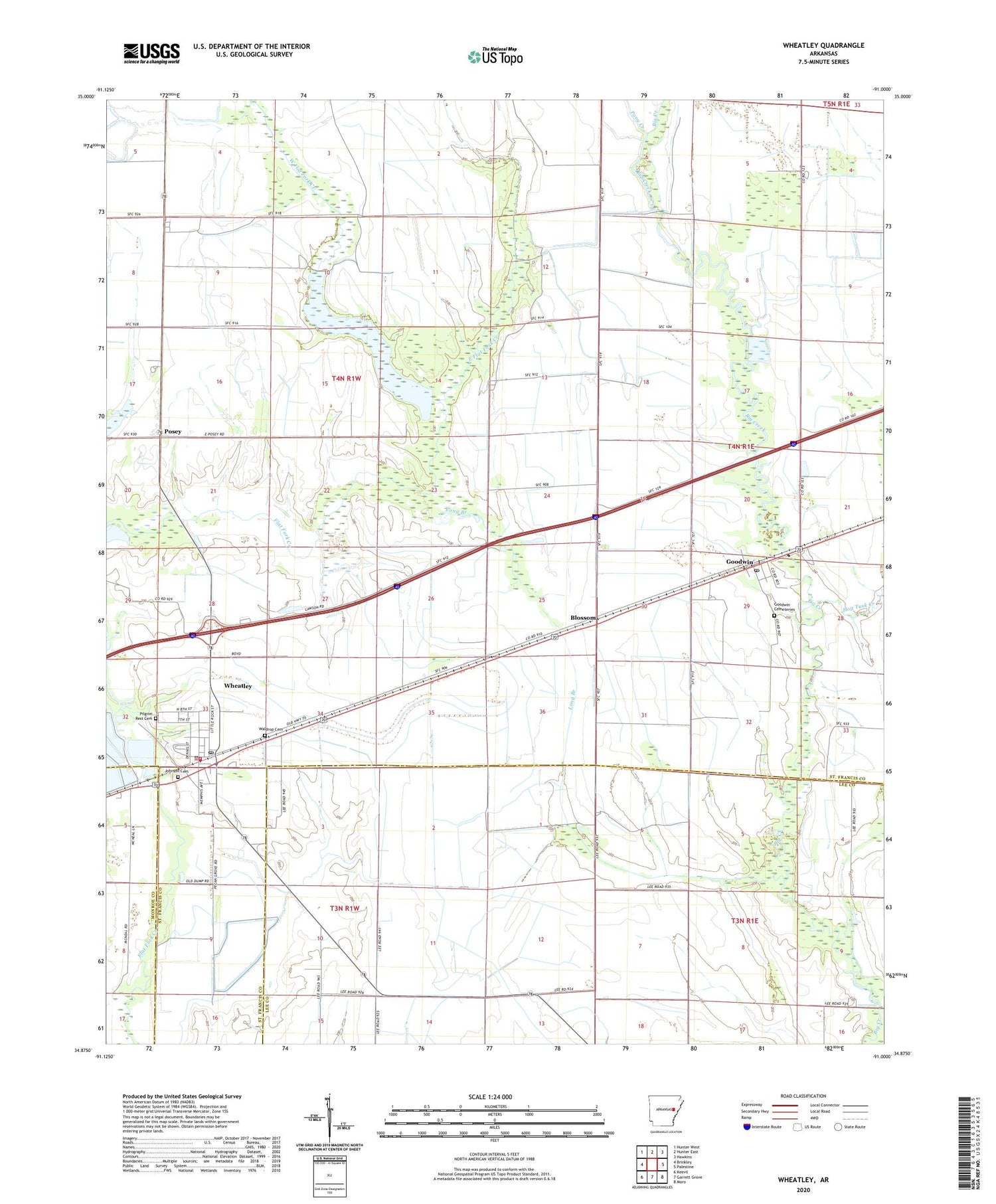 Wheatley Arkansas US Topo Map Image