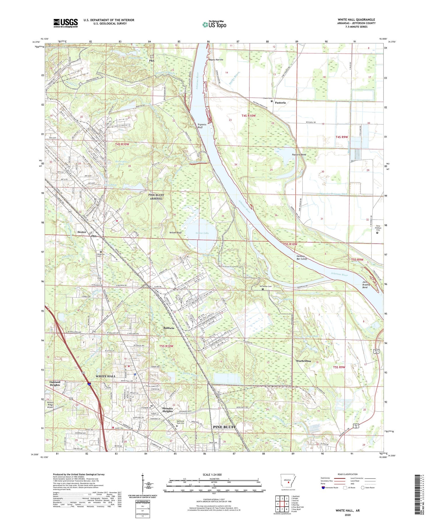White Hall Arkansas US Topo Map Image