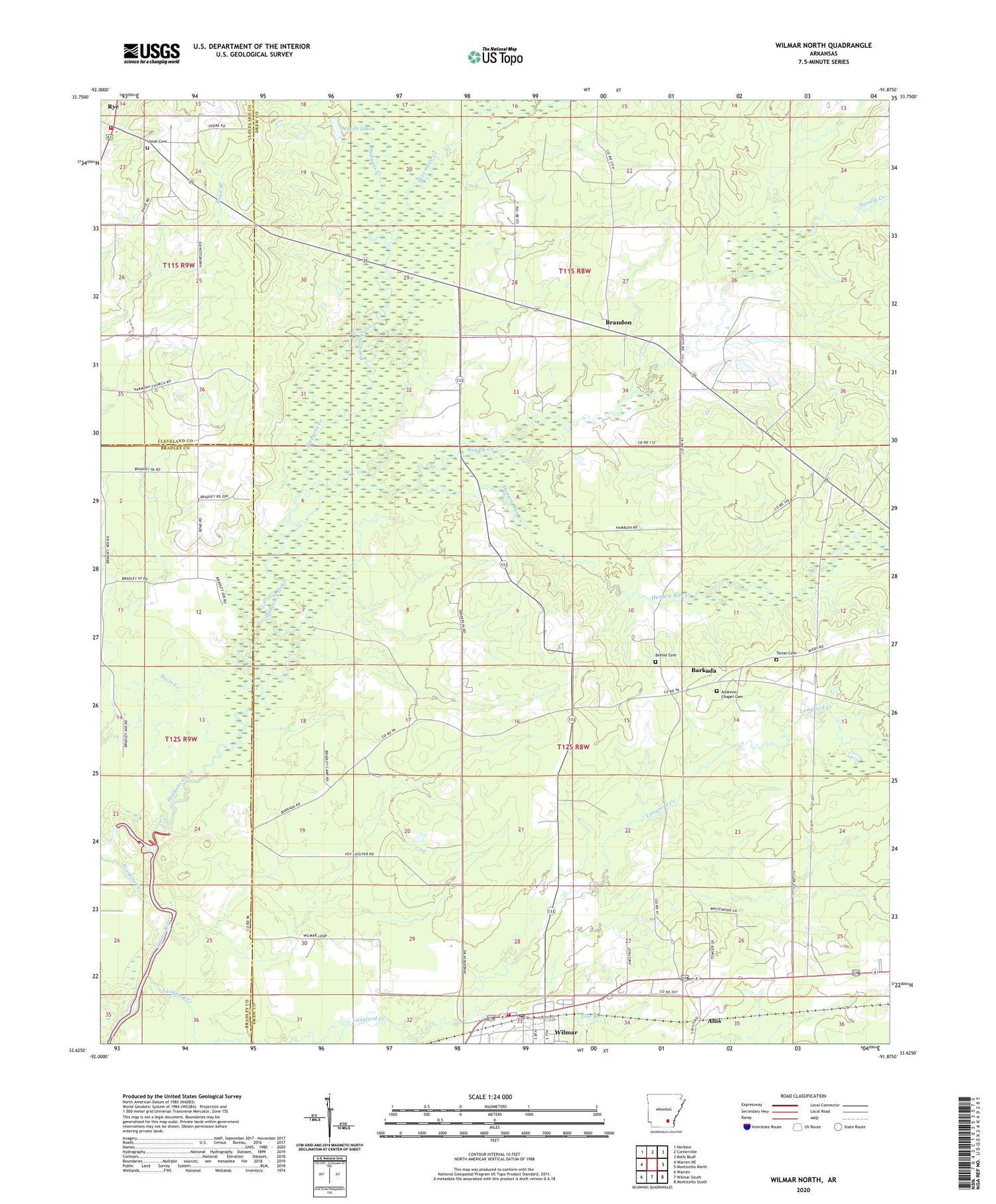 Wilmar North Arkansas US Topo Map Image