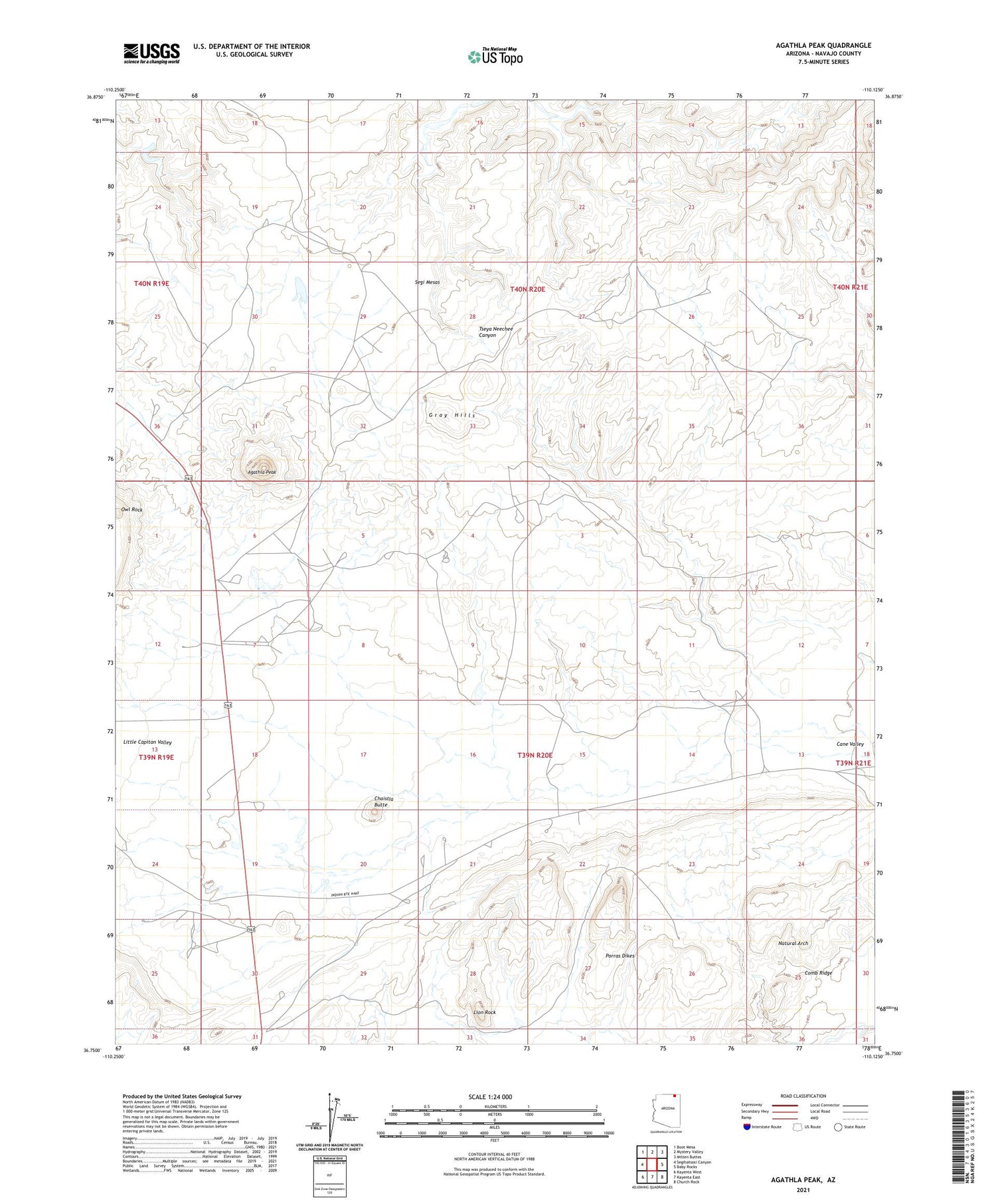 Agathla Peak Arizona US Topo Map Image