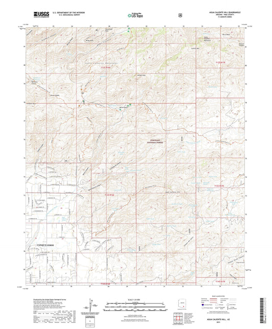 Agua Caliente Hill Arizona US Topo Map Image