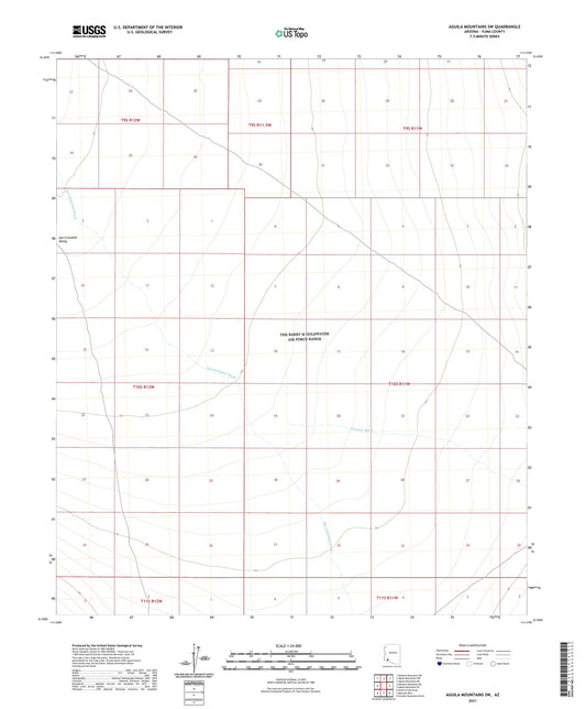 Aguila Mountains SW Arizona US Topo Map Image