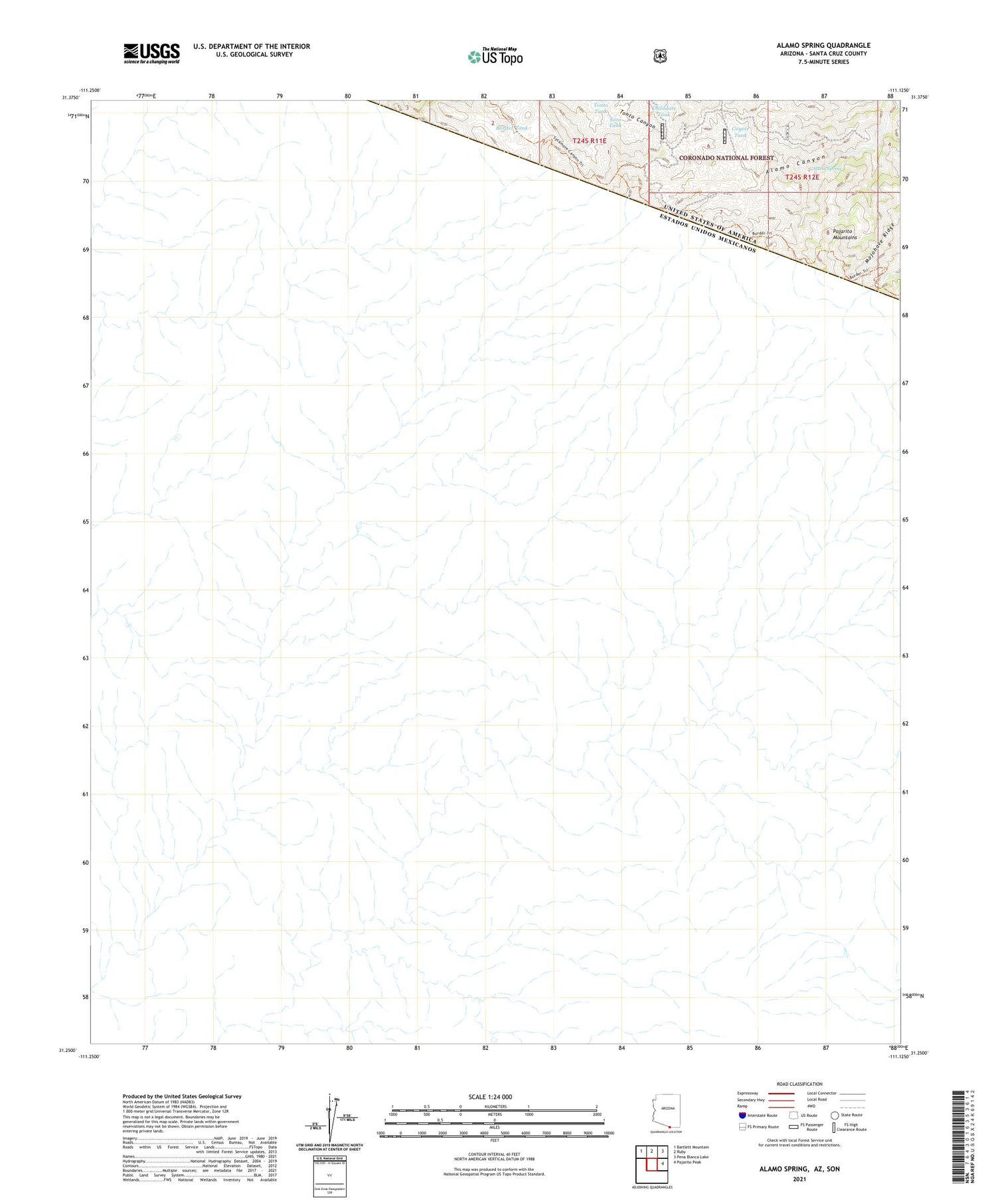 Alamo Spring Arizona US Topo Map Image