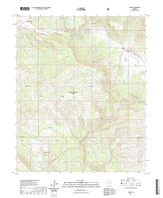 Alpine Arizona US Topo Map Image