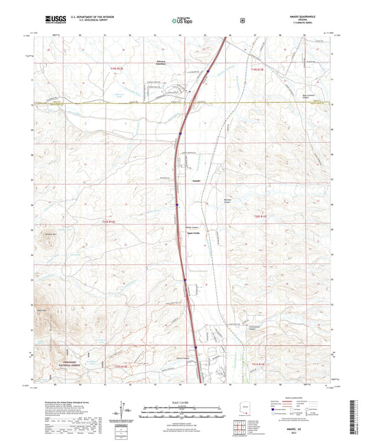 Amado Arizona US Topo Map Image