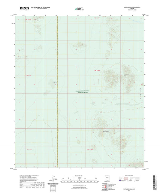 Antelope Hills Arizona US Topo Map Image