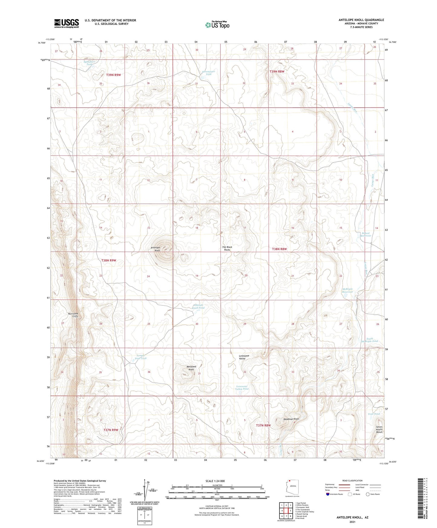 Antelope Knoll Arizona US Topo Map Image