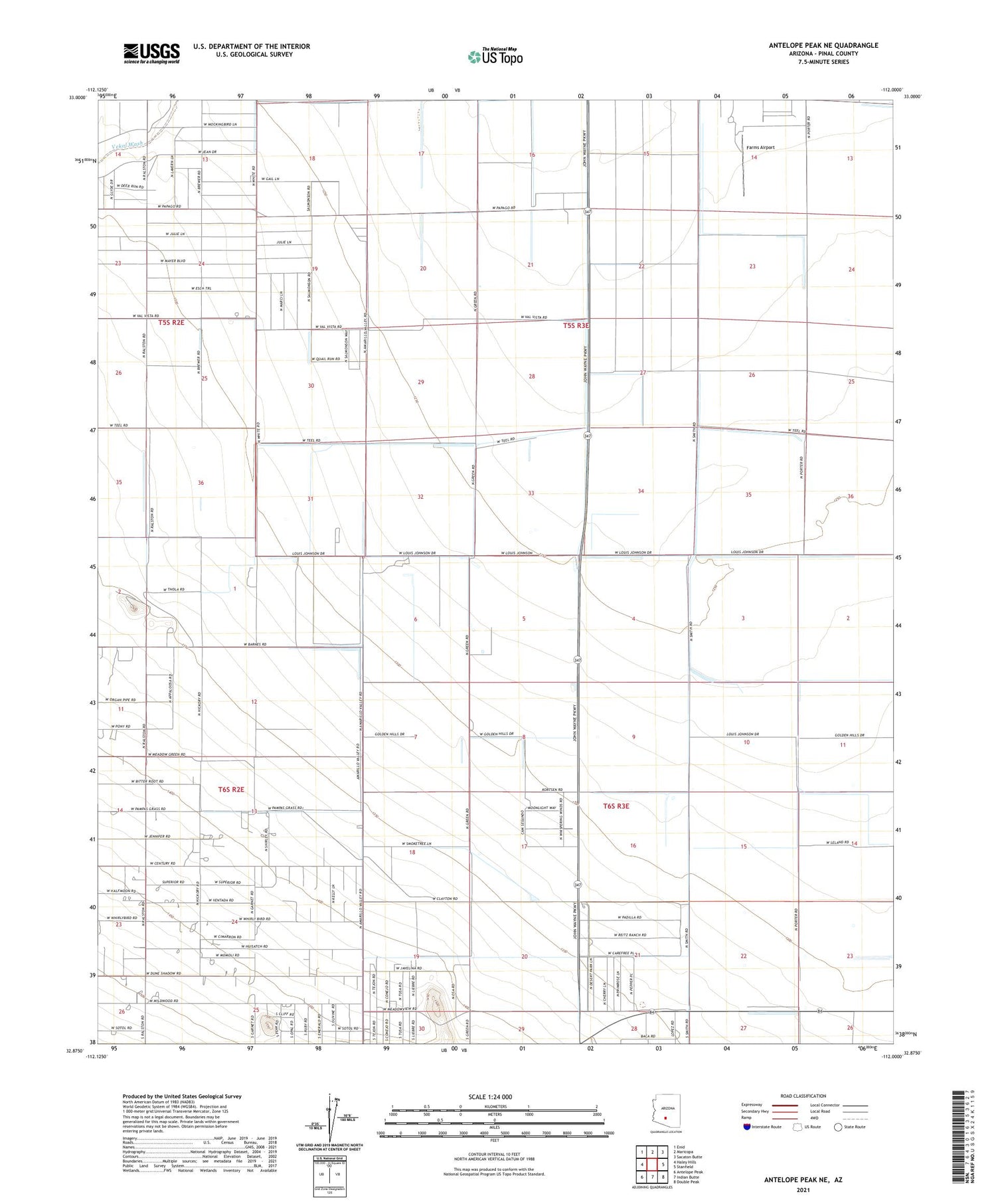 Antelope Peak NE Arizona US Topo Map Image