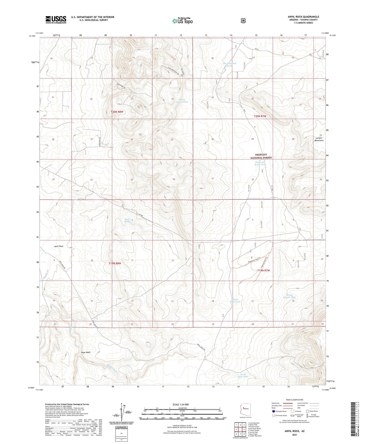 Anvil Rock Arizona US Topo Map Image