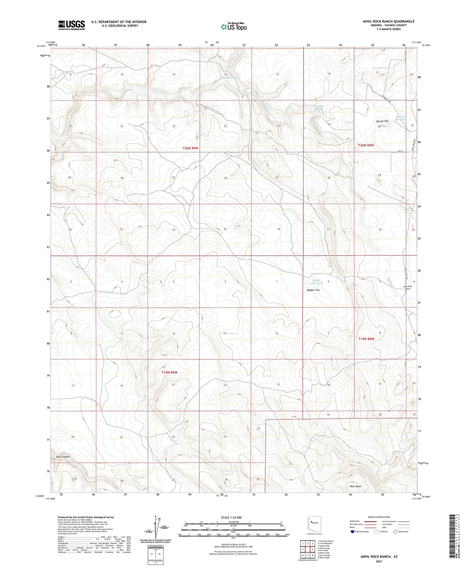 Anvil Rock Ranch Arizona US Topo Map Image