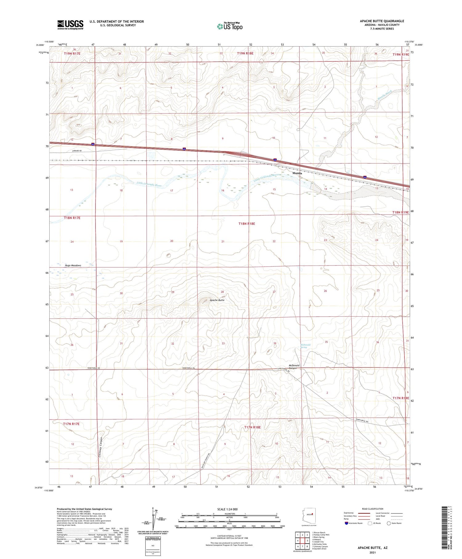 Apache Butte Arizona US Topo Map Image