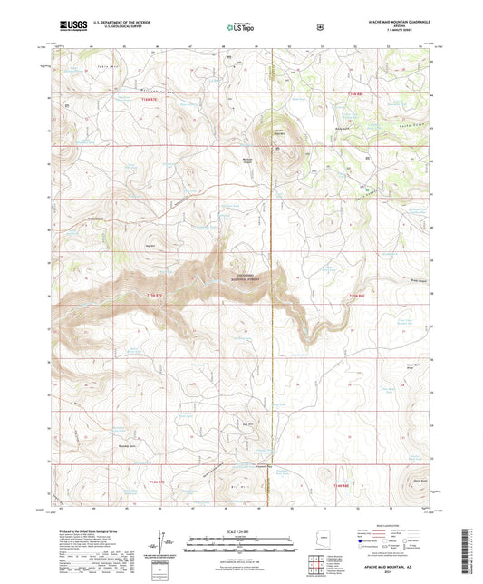 Apache Maid Mountain Arizona US Topo Map Image