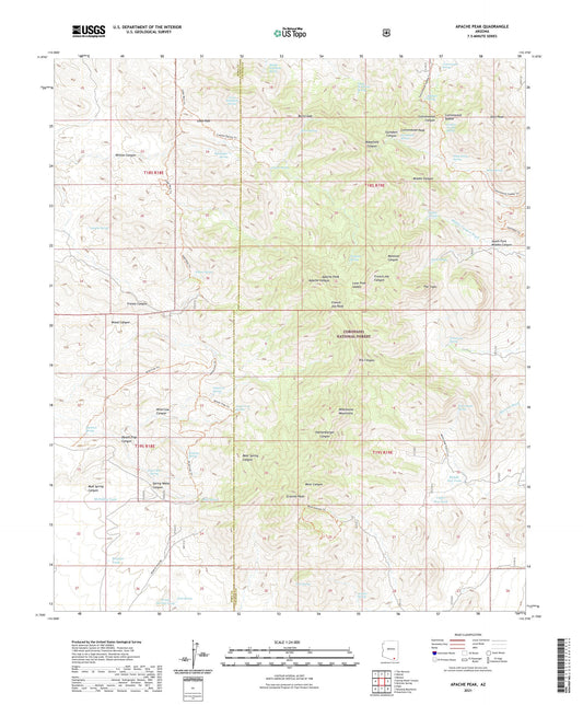 Apache Peak Arizona US Topo Map Image