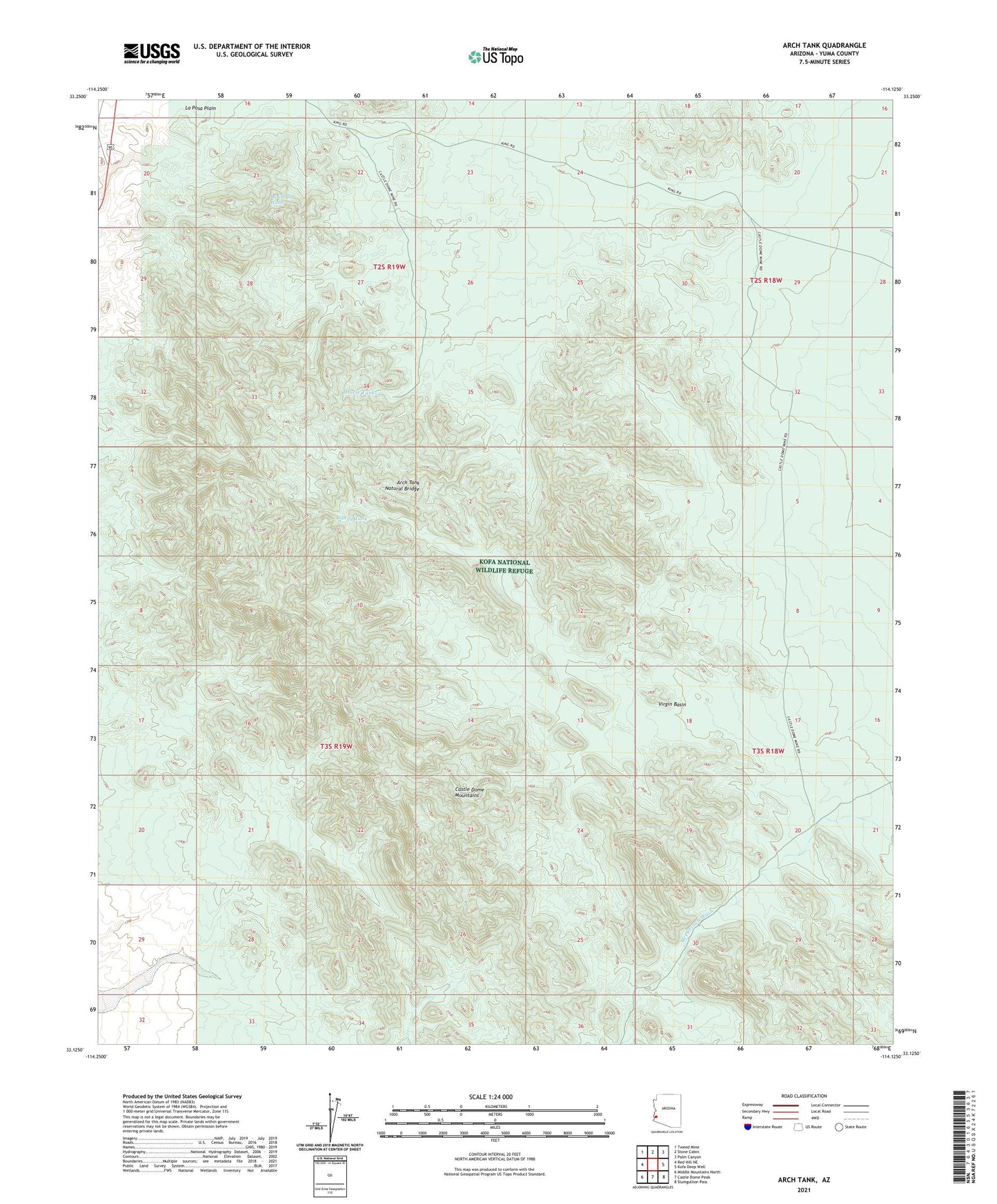 Arch Tank Arizona US Topo Map Image