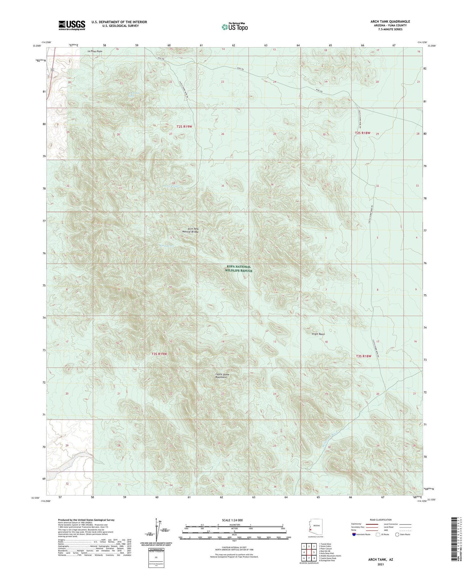Arch Tank Arizona US Topo Map Image