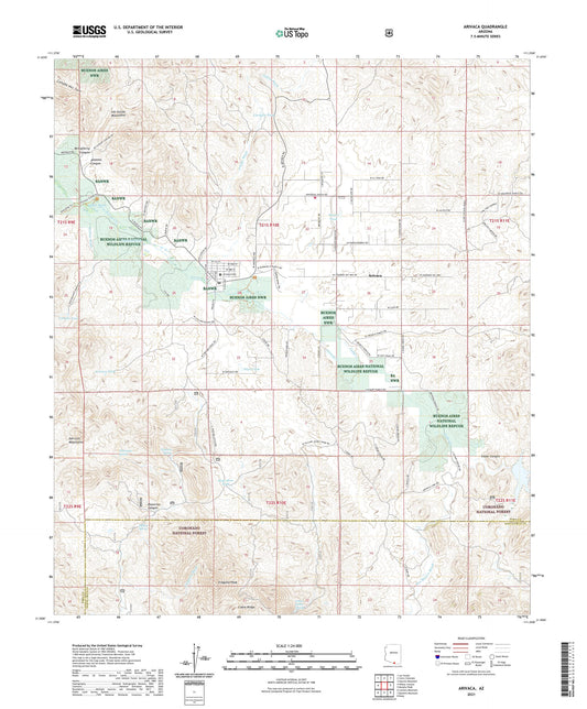Arivaca Arizona US Topo Map Image