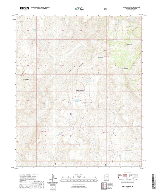 Armer Mountain Arizona US Topo Map Image