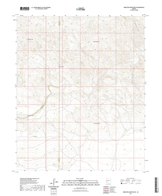 Arrastra Mountain SE Arizona US Topo Map Image
