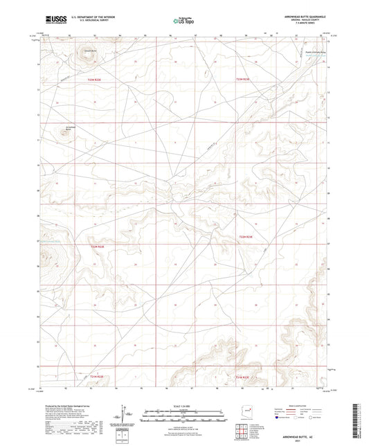 Arrowhead Butte Arizona US Topo Map Image