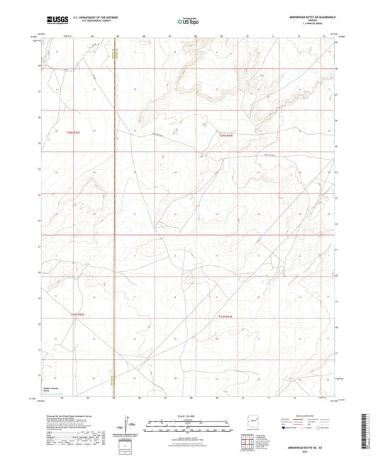 Arrowhead Butte NE Arizona US Topo Map Image