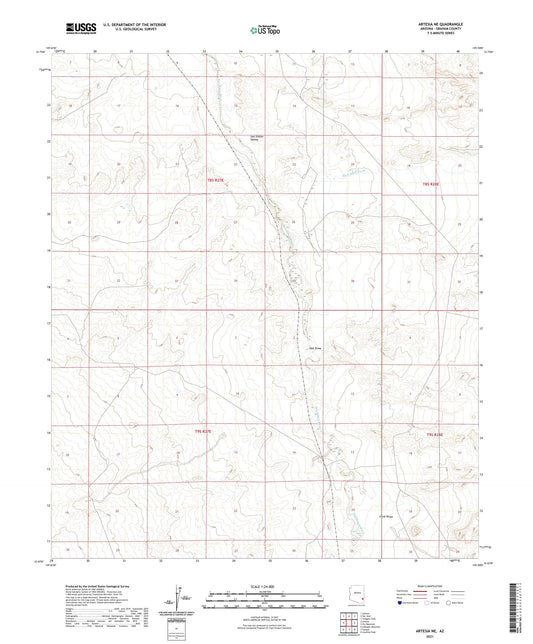 Artesia NE Arizona US Topo Map Image